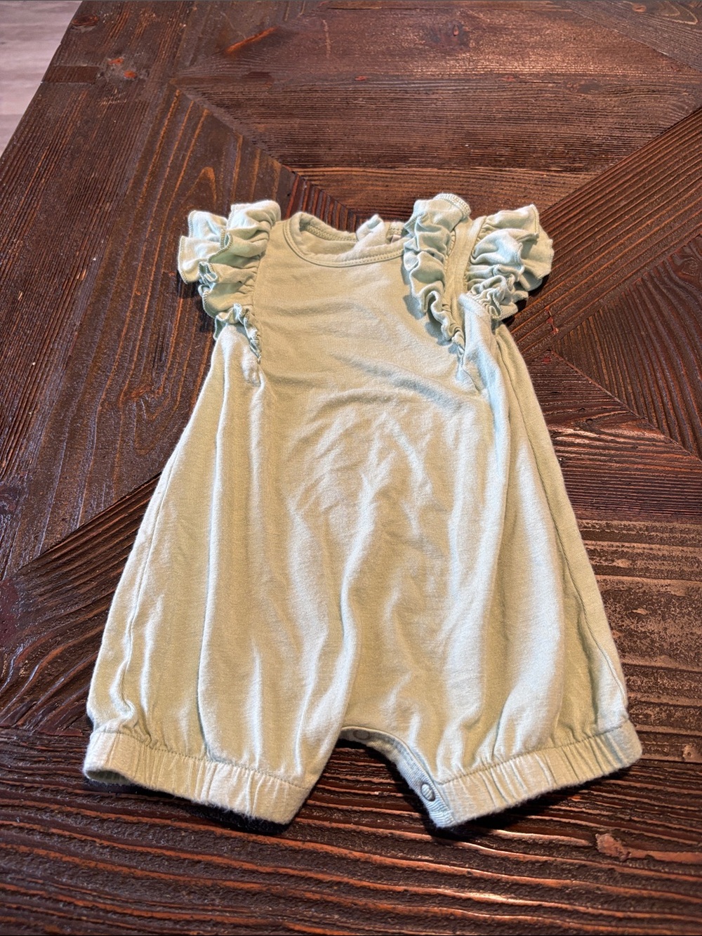 Giggle Moon Mint Green Ruffle Romper